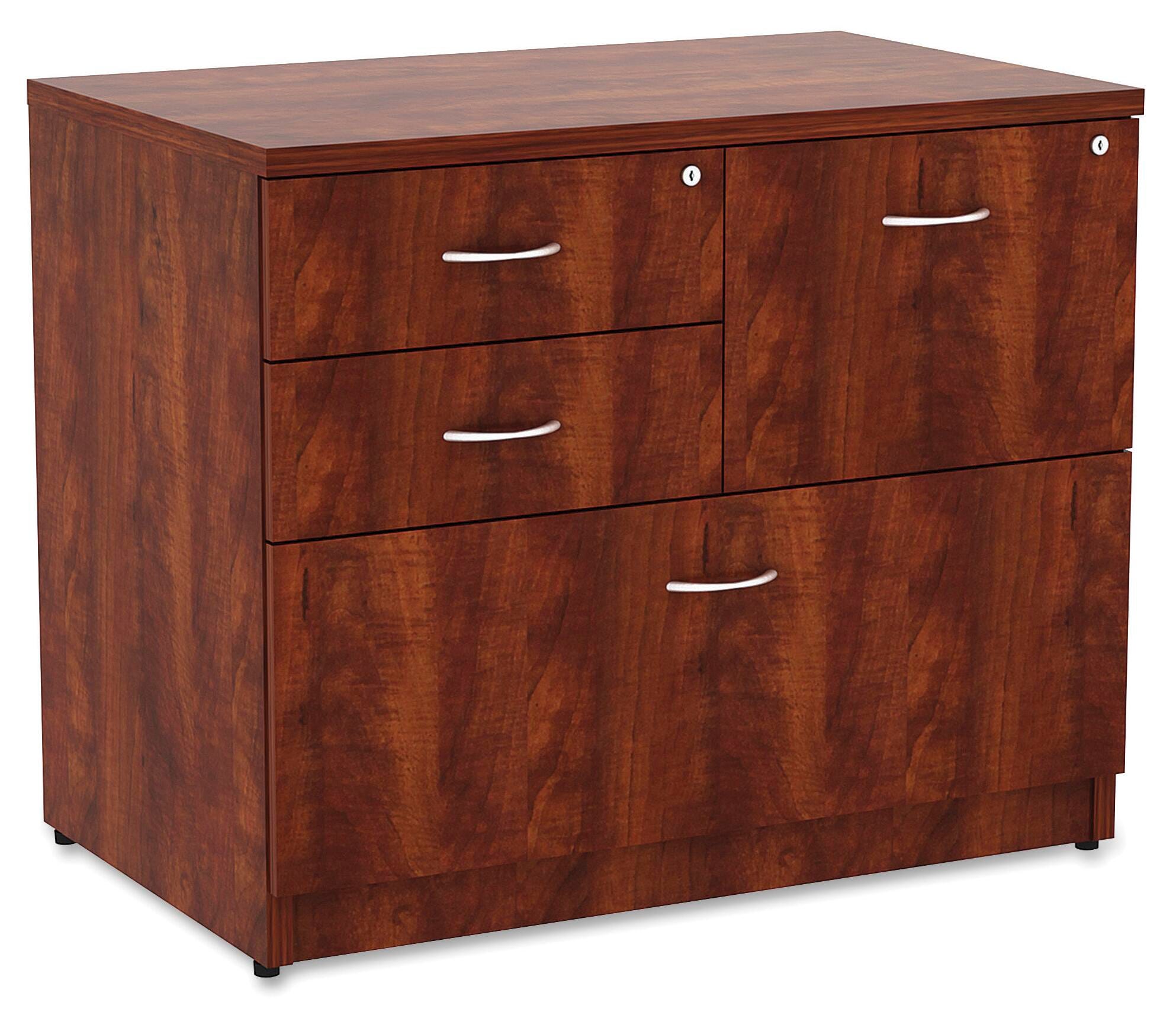 Lorell Essentials Laminate 4-Drawer Lateral File, 35-1/2 x 22 x 29-1/2 Inches, Cherry 1565528